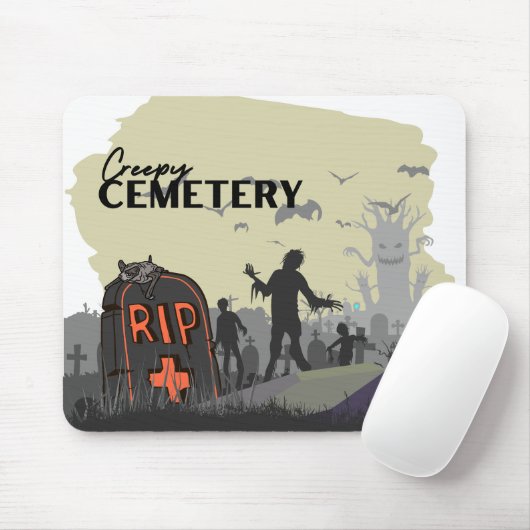 Halloween Briefmarke Collection "Creepy Friedhof" Mousepad (Mit Mouse)