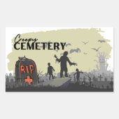 Halloween Briefmarke Collection "Creepy Friedhof" Rechteckiger Aufkleber (Vorderseite)