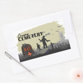 Halloween Briefmarke Collection "Creepy Friedhof" Rechteckiger Aufkleber