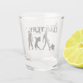 Halloween Briefmarke Collection "Creepy Friedhof" Schnapsglas (Rückseite)