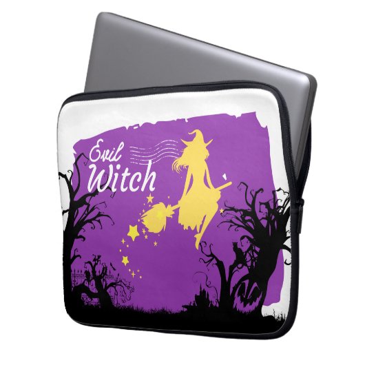 Halloween Briefmarke Collection "Evil Hexe" Laptopschutzhülle (Vorderseite Links)