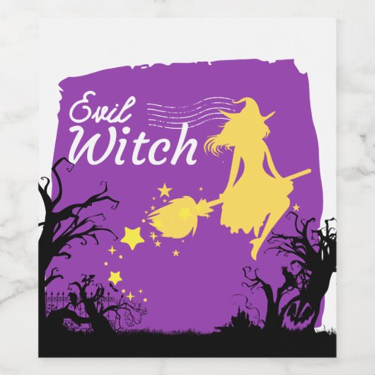 Halloween Briefmarke Collection "Evil Hexe" Weinetikett (Einzelnes Label)