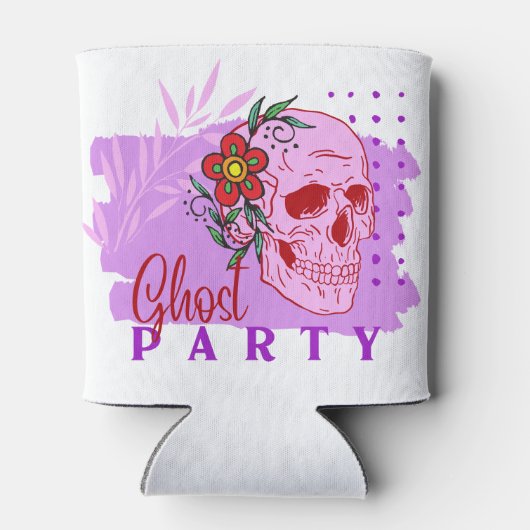 Halloween Briefmarke Collection "Ghost Party" auf Dosenkühler (Rückseite)