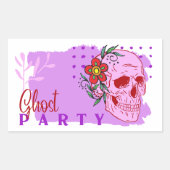 Halloween Briefmarke Collection "Ghost Party" Rechteckiger Aufkleber (Vorderseite)
