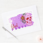 Halloween Briefmarke Collection "Ghost Party" Rechteckiger Aufkleber (Umschlag)