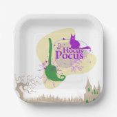 Halloween Briefmarke Collection "Hocus Pocus" Pappteller (Vorderseite)