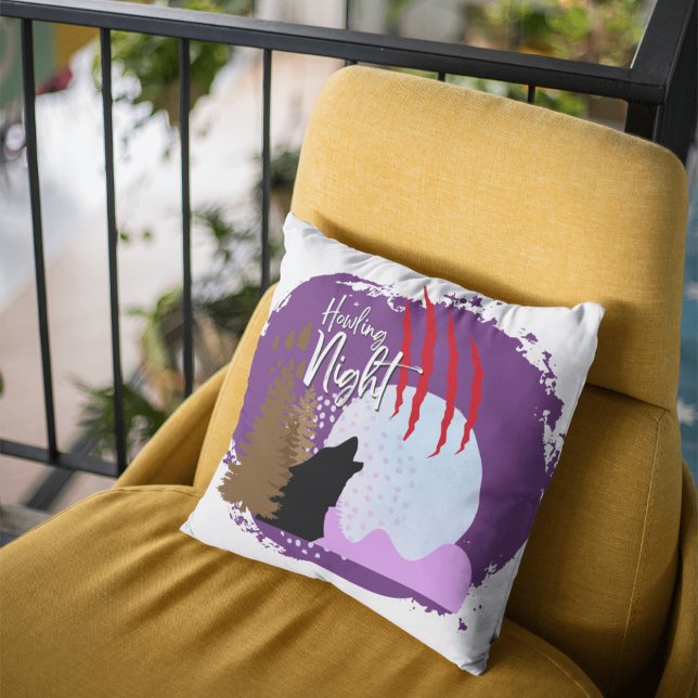 Halloween Briefmarke Collection "Howling Night" 16 Kissen (Halloween Stamp collection - Howling Night Throw pillow from The Beekeeper Store)