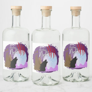 Halloween Briefmarke Collection "Howling Night" Alkoholflaschenetikett