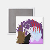 Halloween Briefmarke Collection "Howling Night" Magnet (Vorderseite/Rückseite)