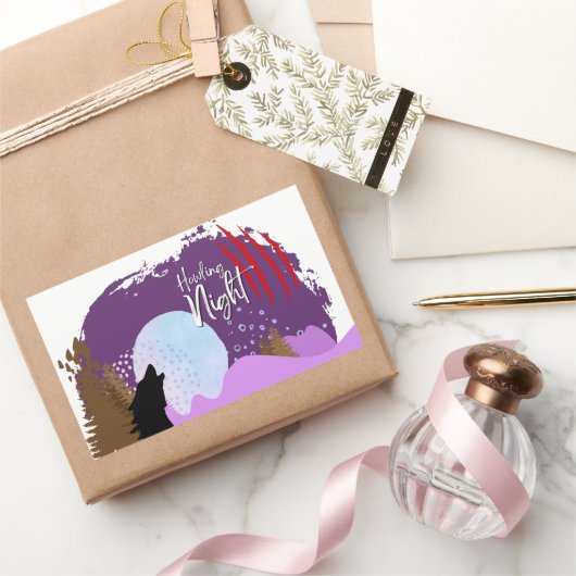 Halloween Briefmarke Collection "Howling Night" Rechteckiger Aufkleber (Schenken)