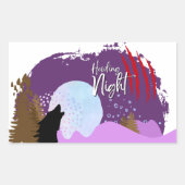 Halloween Briefmarke Collection "Howling Night" Rechteckiger Aufkleber (Vorderseite)