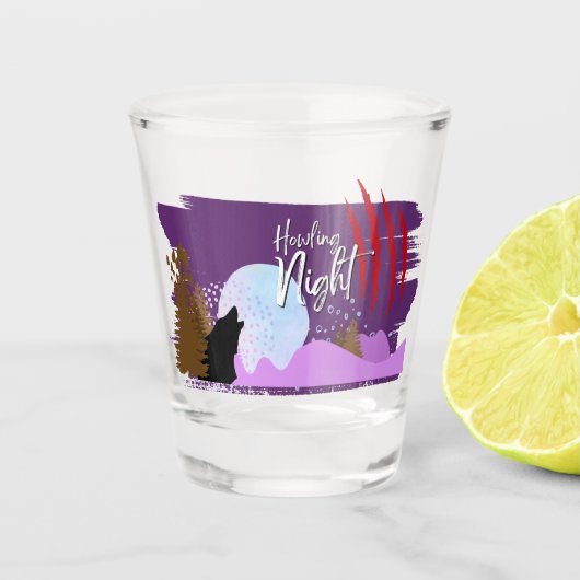 Halloween Briefmarke Collection "Howling Night" Schnapsglas (Vorderseite)