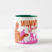 Halloween Briefmarke Collection Mumie gegen Friedh Zweifarbige Tasse (Mittel)