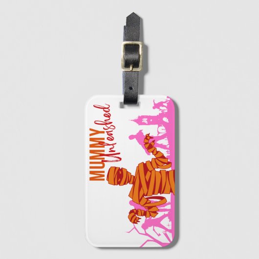 Halloween Briefmarke Collection "Mummy Unleashed" Gepäckanhänger (Vorderseite Vertikal)