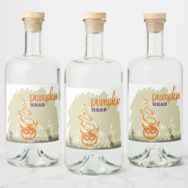 Halloween Briefmarke Collection "Pumpkinhead" Alkoholflaschenetikett