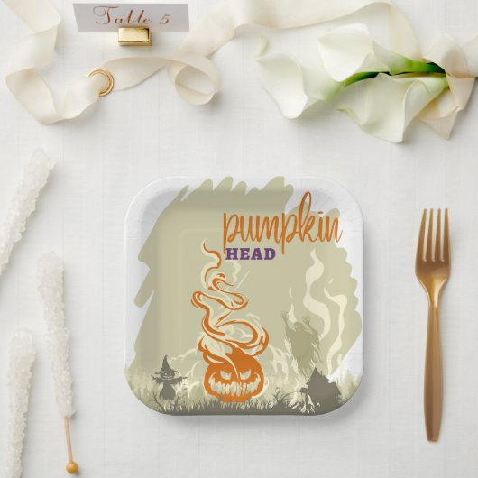 Halloween Briefmarke Collection "Pumpkinhead" Pappteller (Hochzeit)