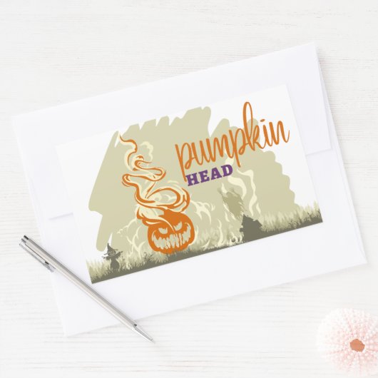Halloween Briefmarke Collection "Pumpkinhead" Rechteckiger Aufkleber (Umschlag)