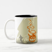 Halloween Briefmarke Collection "Pumpkinhead" Zweifarbige Tasse (Links)
