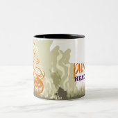 Halloween Briefmarke Collection "Pumpkinhead" Zweifarbige Tasse (Mittel)
