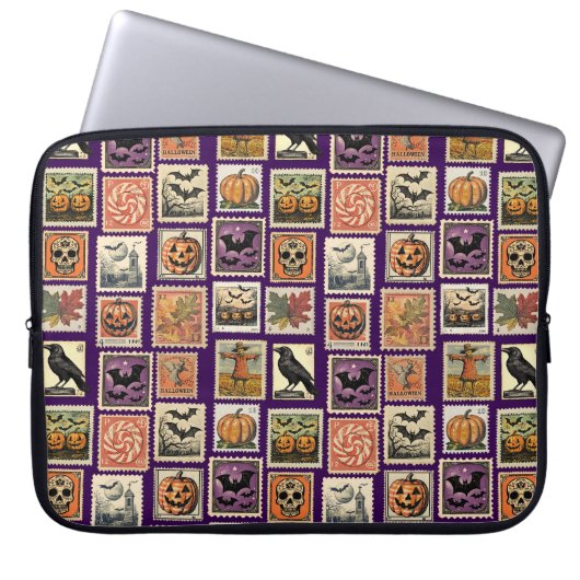 Halloween-Briefmarke-Muster - Notebook-Fall Laptopschutzhülle (Vorderseite)
