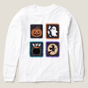 Halloween Briefmarke Stickerei Design - Pumpkin, G Tri-Blend Shirt