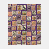 Halloween-Briefmarken-Fleece-Decke Fleecedecke (Vorderseite)