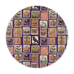 Halloween-Briefmarkenmuster Schneidebrett