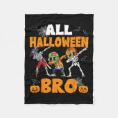 Halloween Bro Dabbing Skeleton Kürbislaterne Boys Fleecedecke (Vorderseite)