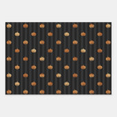 Halloween Brocade Spider Web Spooky Pumpkin Black Geschenkpapier Set (Vorderseite 3)