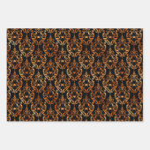 Halloween Brocade Spider Web Spooky Pumpkin Black Geschenkpapier Set (Vorderseite 2)