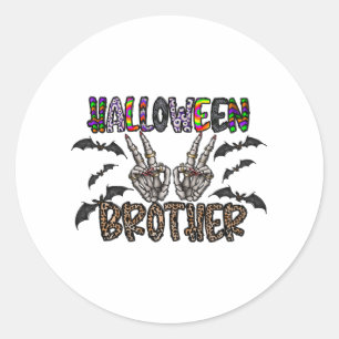 Halloween Brother Runder Aufkleber