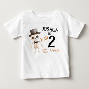Halloween Brown Bad Two der Knochen 2. Geburtstag Baby T-shirt