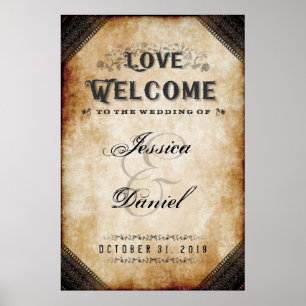 Halloween Brown Gothic 24x36 Willkommen bei Hochze Poster