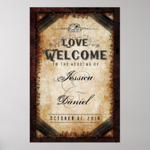 Halloween Brown Gothic 24x36 Willkommen bei Hochze Poster