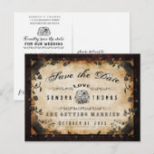 Halloween Brown Gothic LIEBE Rett Date PostCard Ankündigungspostkarte (Vorne/Hinten)