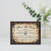 Halloween Brown Gothic LIEBE Rett Date PostCard Ankündigungspostkarte (Stehend Vorderseite)