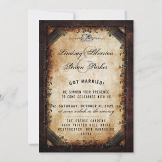 Halloween Brown Gothic - Wir haben Verheiratetes P Einladung
