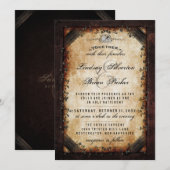 Halloween Brown gotisch "zusammen mit" Skelett Einladung (Vorne/Hinten)