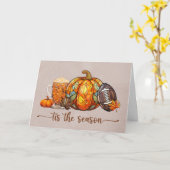 Halloween Brown Herbstsaison Karte (Gelbe Blume)