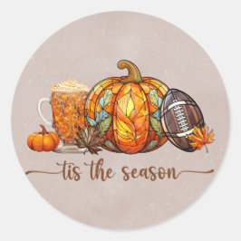 Halloween Brown Herbstsaison Runder Aufkleber