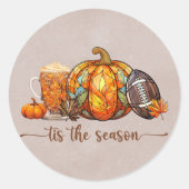 Halloween Brown Herbstsaison Runder Aufkleber (Vorderseite)