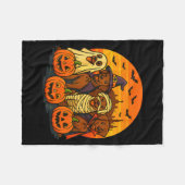 Halloween Brown Labrador Ghost Soky Chocolate Lab Fleecedecke (Vorderseite (Horizontal))