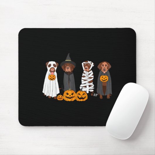 Halloween Brown Labrador Ghost Soky Chocolate Lab Mousepad (Mit Mouse)