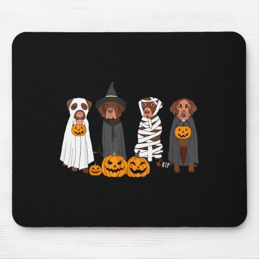 Halloween Brown Labrador Ghost Soky Chocolate Lab  Mousepad (Vorne)