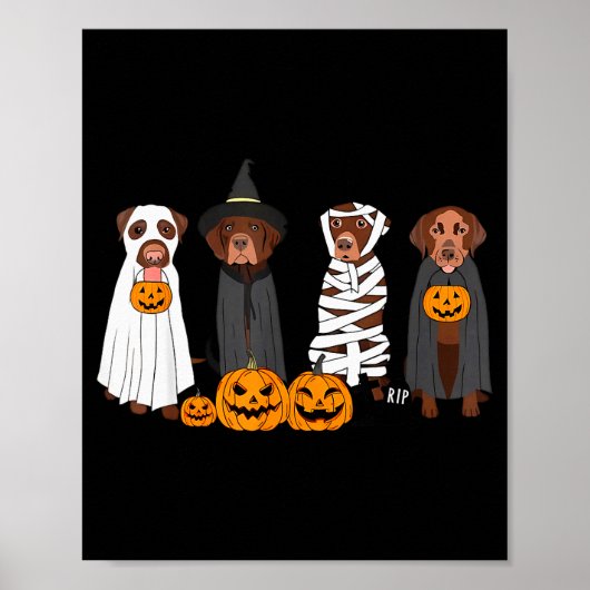 Halloween Brown Labrador Ghost Soky Chocolate Lab  Poster (Vorne)