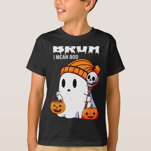 Halloween Bruh Ghost Boo Skull Pumpkin Boys Kids M T-Shirt (Vorderseite)