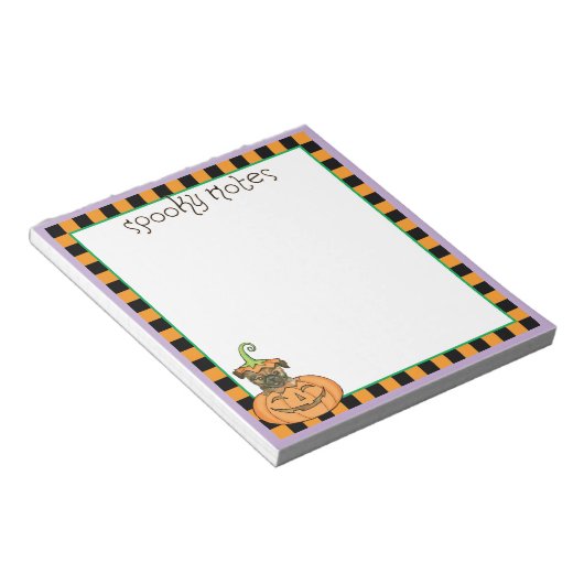 Halloween Brussels Griffon Notepad Notizblock (angewinkelt)