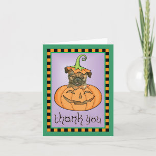 Halloween Brussels Griffon Vielen Dank Dankeskarte