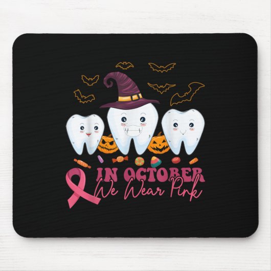 Halloween Brustkrebs Bewusstsein _1 Mousepad (Vorne)