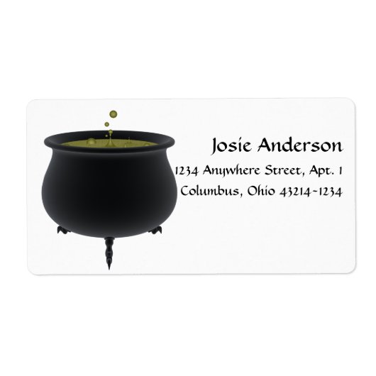 Halloween Bubbling Cauldron Address Labels 1 (Vorne)